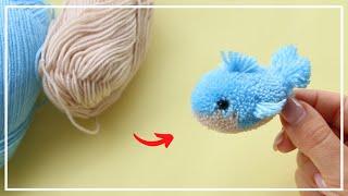   Cute Baby Shark Pompom Craft tutorial  Woolen craft  DIY NataliDoma