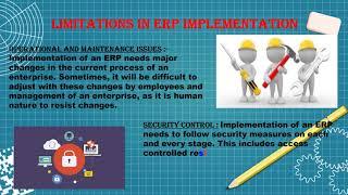 Limitations and features of ERP