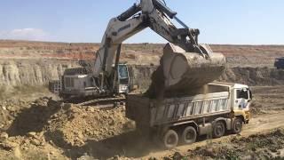 Liebherr 984 Excavator Loading Trucks With Two Passes - Sotiriadis Mining Works