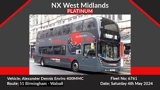 NX West Midlands 'Platinum' | Alexander Dennis Enviro 400MMC | 6761 (SN16OUU) 'Tanya May'