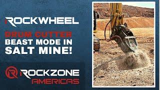 Rockwheel Attachment Excavating in Salt Mine