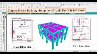 Duplex House Building design by STAAD Pro V8i Software