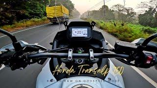 Touching Red Line While Riding Honda Transalp 750 - Top Speed Of Twin Cylinder Adventure Motorcycle.