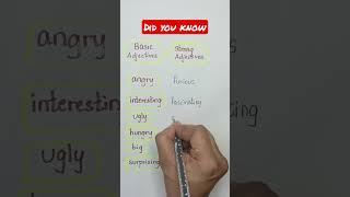 basic vs strong adjectives | basic vs advanced adjectives #shorts #english #grammar #adjectives