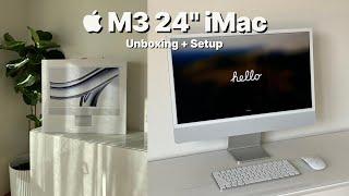  M3 silver iMac aesthetic  unboxing + setup