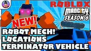 ROBLOX Mad City Mech Suits Update | Terminator Turret Car  |  LOCATIONS & MECH Review 