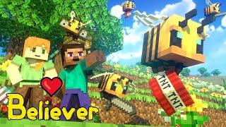 Minecraft Music Animation Believer ️ (Bees war - part 1)