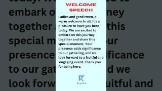 WELCOME SPEECH | How to give Welcome Speech #welcomespeech