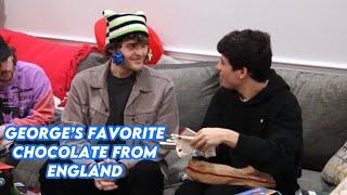 george opens chocolate from dream (dteam christmas)