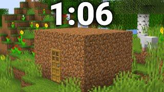 Minecraft Dirt House Speedrun WORLD RECORD (1:06)