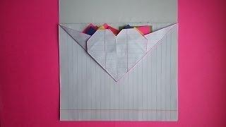 оригами идеи для личного дневника(лд) #4:сердечко-конверт /origami heart envelope