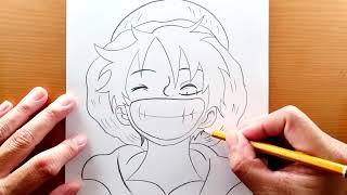 Cómo dibujar a Monkey D. Luffy || Dibujo de anime fácil paso a paso