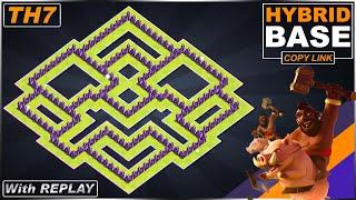 NEW TH7 Base with REPLAY 2021 | Town Hall 7 HYBRID Base with Copy Link - Clash of Clans