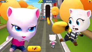 Talking Tom Gold Run Latest Update - Angela Pink Shirt & Raccoon Boss In Strange Town