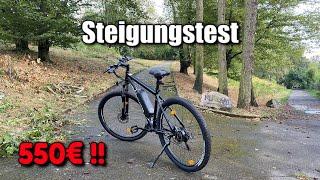 E Bike für unter 550€ Steigungstest - Günstiges E Bike 2024 Touroll u1 Test