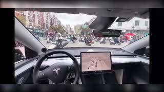 Tesla FSD vs busy traffics in China #selfdriving #autonomousdriving #ev