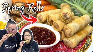 How Chinese Chefs make SPRING ROLLS and Sweet Chilli Sauce ️ Mum and Son Pro Chefs Cook!