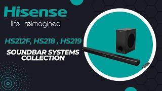 The Hisense Soundbar collection with Dolby Audio | HS212F | HS218 | HS219 | Product Specifications