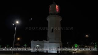 Lighthouse at night in the city Batumi, Georgia