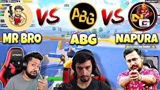 MR BRO VS ABG VS NAPURA GAMING SAME LOBBY || PUBG MOBILE SUPER BATTLE IN ERANGEL MAP