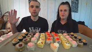 МУКБАНГ РОЛЛЫ / СОЖРАЛИ ЦЕЛЫЙ СЕТ С ВАРЕЙ / ОБЖОР / EATING Mukbang ASMR АСМР 먹방