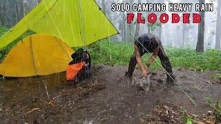 CAMPING IN HEAVY RAIN - TENT AREA SUDDENLY FLOODED - SOUND OF RAIN FOR RELAXATION