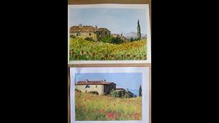 Tuscany Poppies in watercolour