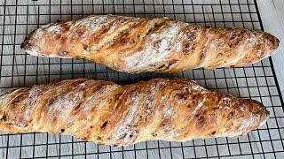 Gezwirbeltes Baguette mit Röstzwiebel ohne Kneten # 103