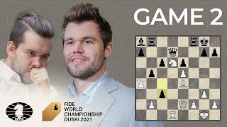 FIDE World Chess Championship Game 2 | Carlsen vs Nepo