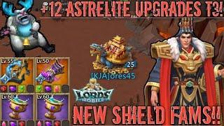 lords mobile: HUGE UPGRADES ON T3 RALLY TRAP! ADDING +12 ASTRELITE GEAR! P4 SHIELD FAMILIERS! INSANE