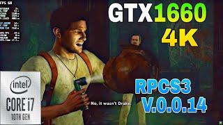 Uncharted : Drake's Fortune | 4K, i7 10700 4.80Ghz | RPCS3 v.0.0.14 Emulator Performance GTX 1660