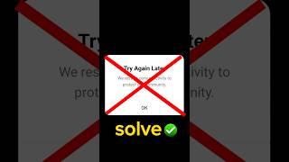 we restrict certain activity to protect our community problem solve !! try again later !! Instagram