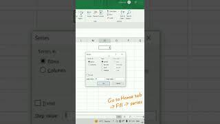 Use Number Series in excel #microsoftexcel #excelvideo #excel #trick #shorts #series #number