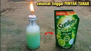 BURUAN COBA, CUKUP DENGAN BAHAN BAKAR SEADANYA, LAMPU JADI MENYALA SEMPURNA