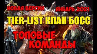 Тier list клан босс январь 2021. Raid: Shadow Legends.