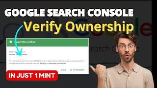 How to Verify Google Search Console Ownership  | GSC for website