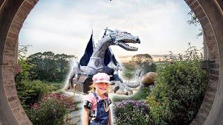 Margo rides to old city where live big dragon! Adventures for kids