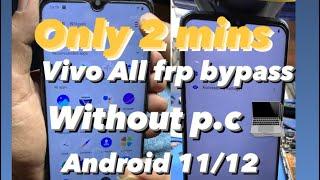 Vivo Y73 Frp Bypass Android 12 New Trick 2022  Vivo {V2059} Frp Unlock Without Pc 100% Free #youtube