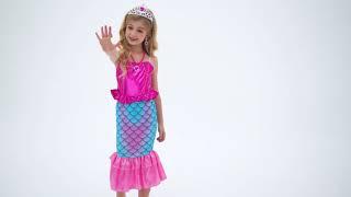 AmzBarley Princess Mermaid Outfits for Girls Sequins Outfits Birthday Party Cosplay Role Play Dress