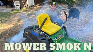 Riding Mower Smoking! QUICK FIX + Cylinder Leak Down Test (Briggs)