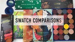 Melt Cosmetics Amor Eterno swatch comparisons to other Melt palettes