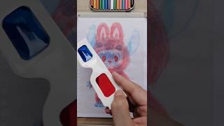 Stitch vs Labubu #art #drawing #3dglasses #disney