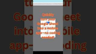 Quickly convert your Google Sheet into a mobile app! #appsheet #quickguide #nocodeapps #googlesheets