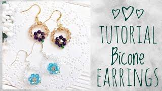 Мастер-класс: Серьги с цветочками из биконусов | Tutorial - Bicone earrings