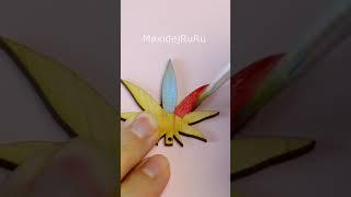 Leaf painting with fall colors ASMR | Satisfying Creative Art #shorts #art #draw #drawing #painting