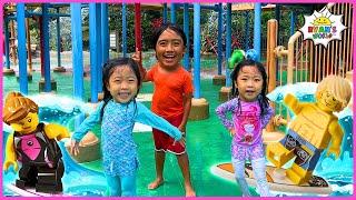 LegoLand Water Park and Slides for Kids with Ryan's World