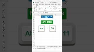 Quick way to add a digital clock in Excel #exceltrick #excelsolution