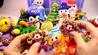 Обзор Новогодних фигурок из резинок 2016. Rainbow Loom Happy New Year Charm