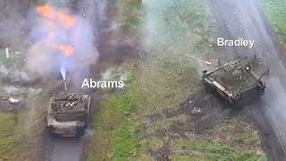 The Bradley and Abrams together drive Russian forces out of a village