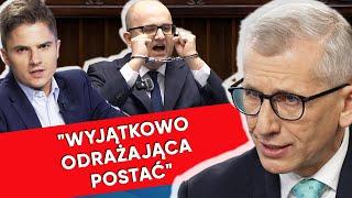 "Cyrk" Mateckiego w Sejmie. Zakuł się w kajdanki. Kwiatkowski: Wyjątkowo odrażająca postać